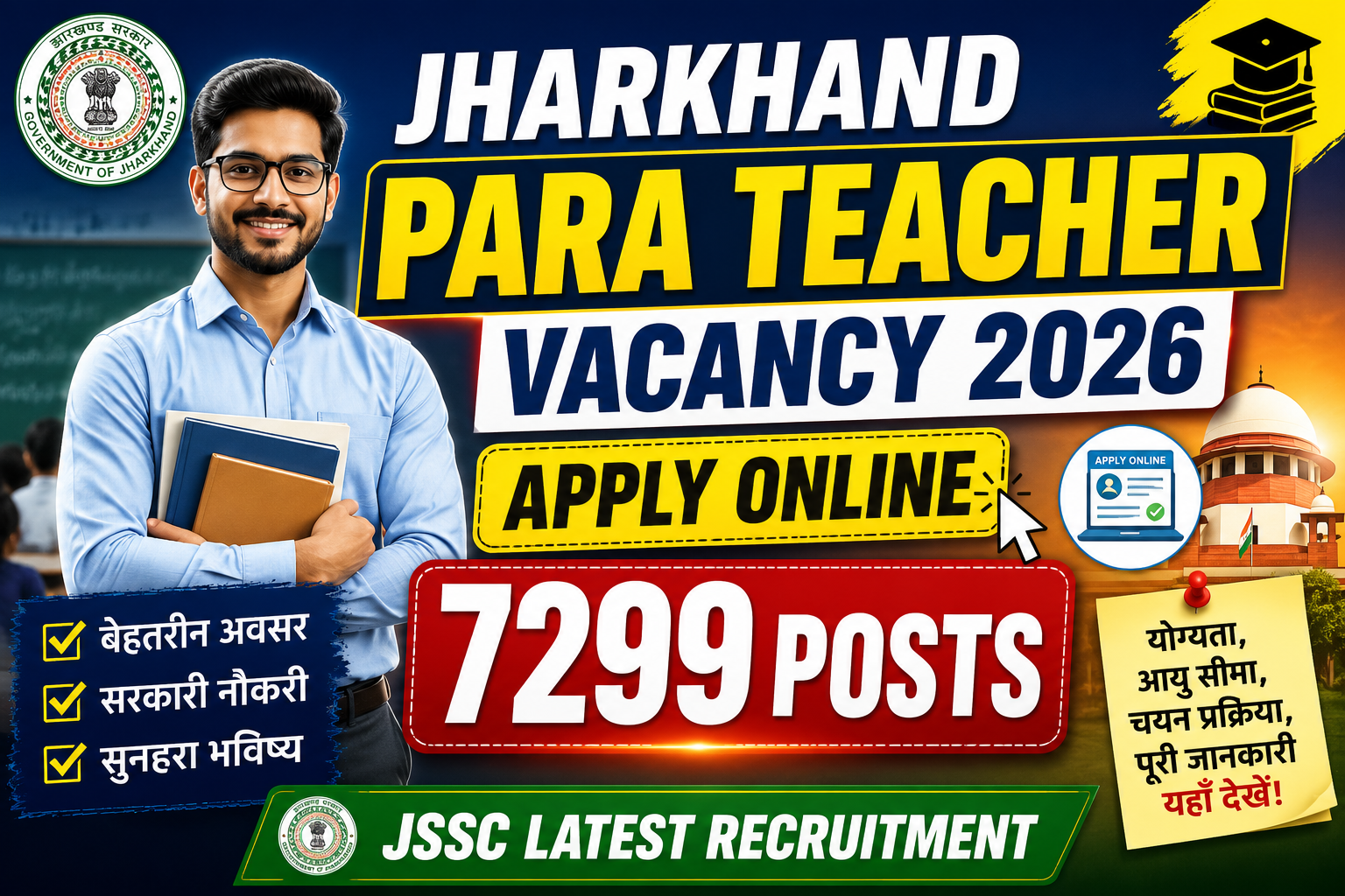 Jharkhand Para Teacher Vacancy 2026: Apply Online, 7299 Posts