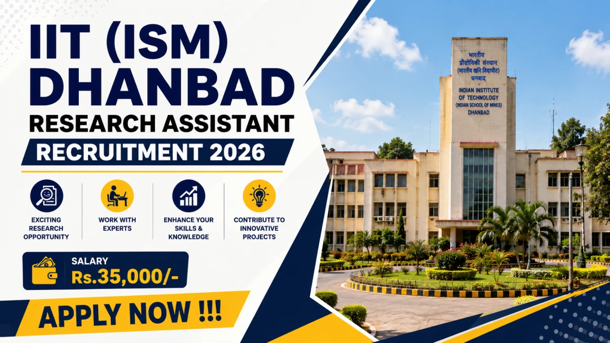 IIT ISM Dhanbad Research Assistant Recruitment 2026 – Apply Online, Eligibility, Salary & Last Date