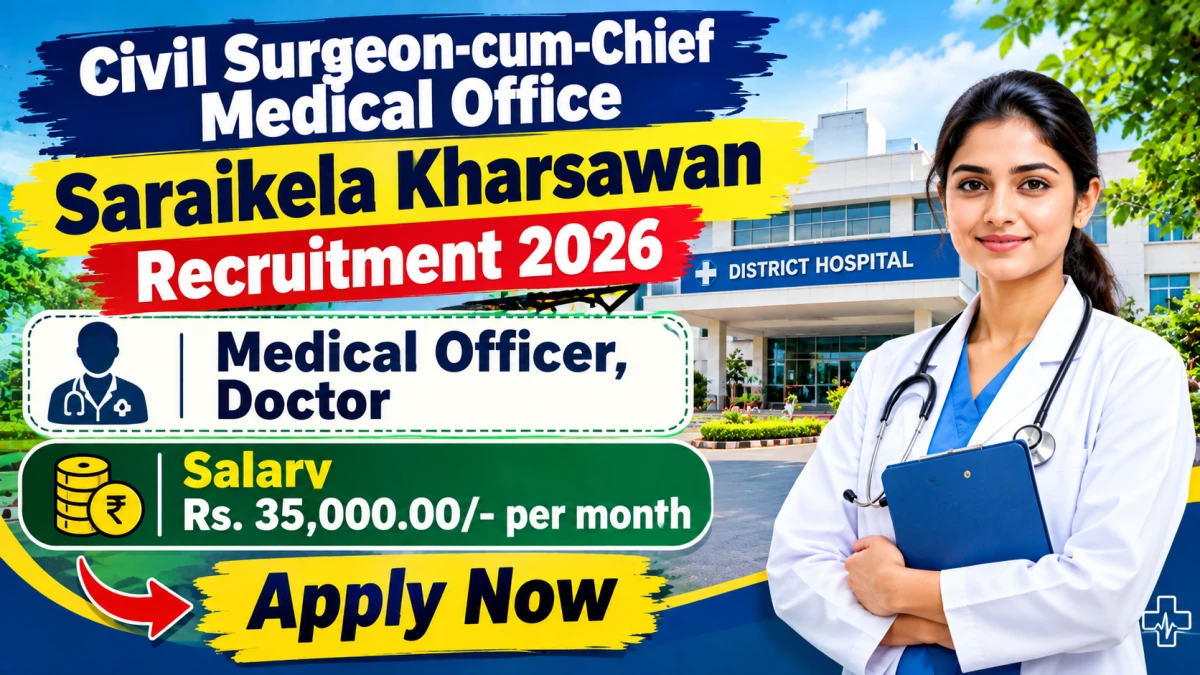 Civil Surgeon Saraikela Recruitment 2026: Walk-in for Doctors Total Post 7