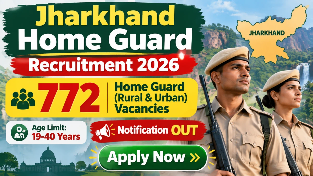 Jharkhand Home Guard Recruitment 2026: 772 Posts, Apply Online